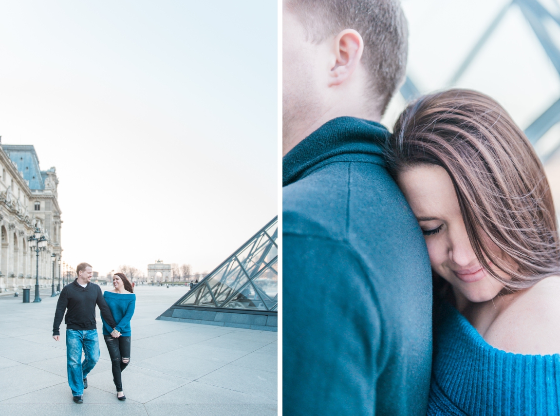 Paris photographer captures a in love couple at the Louvre